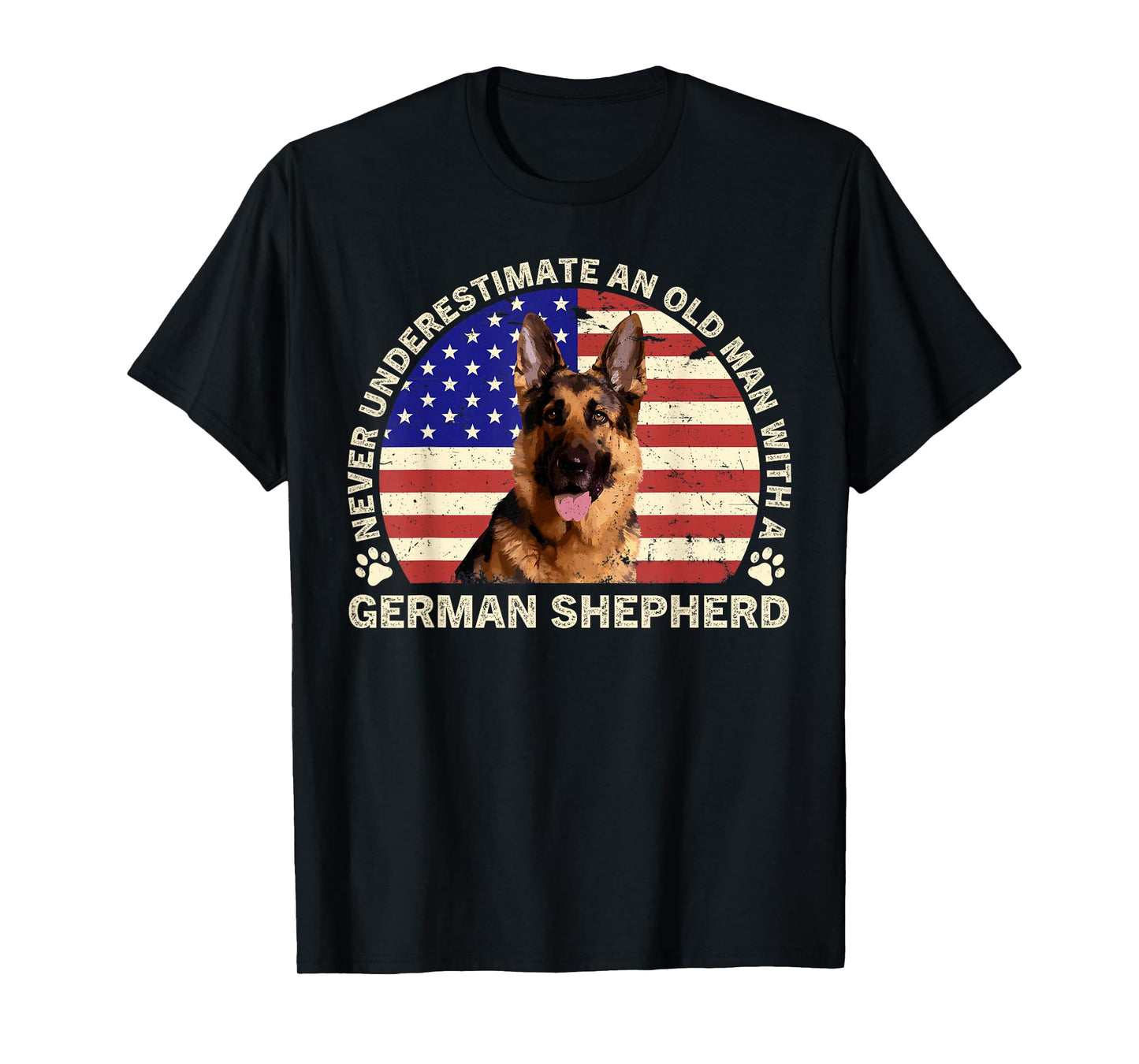 Never Underestimate an Old Man with A German Shepherd T-Shirt