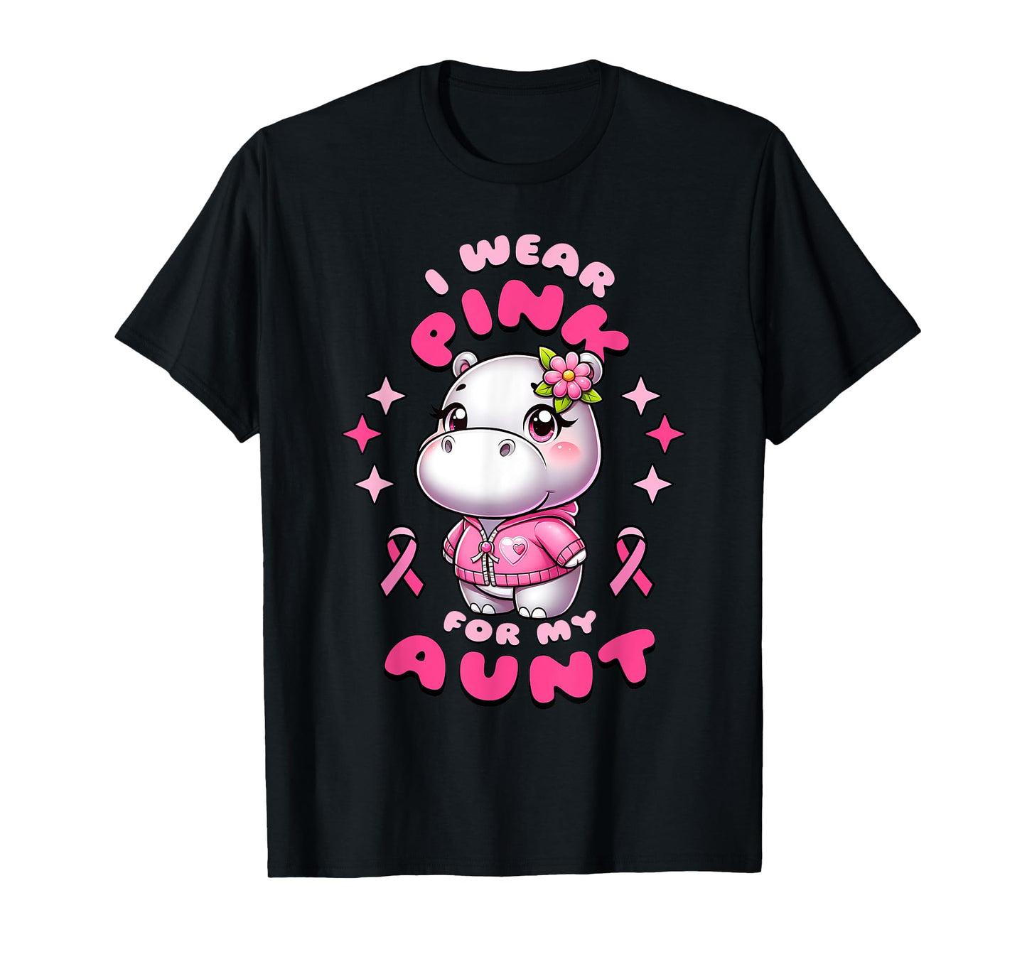 I Wear Pink For My Aunt Hippopotamus In October We Wear Pink T-Shirt