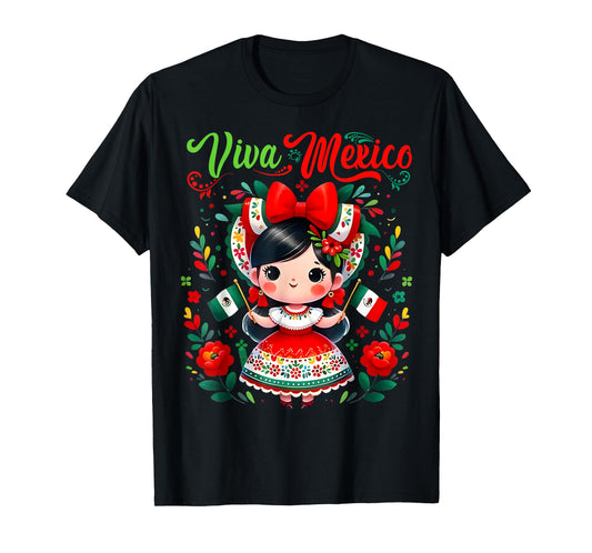 Viva Mexico Mexican Girl Mexico Independence Day T-Shirt