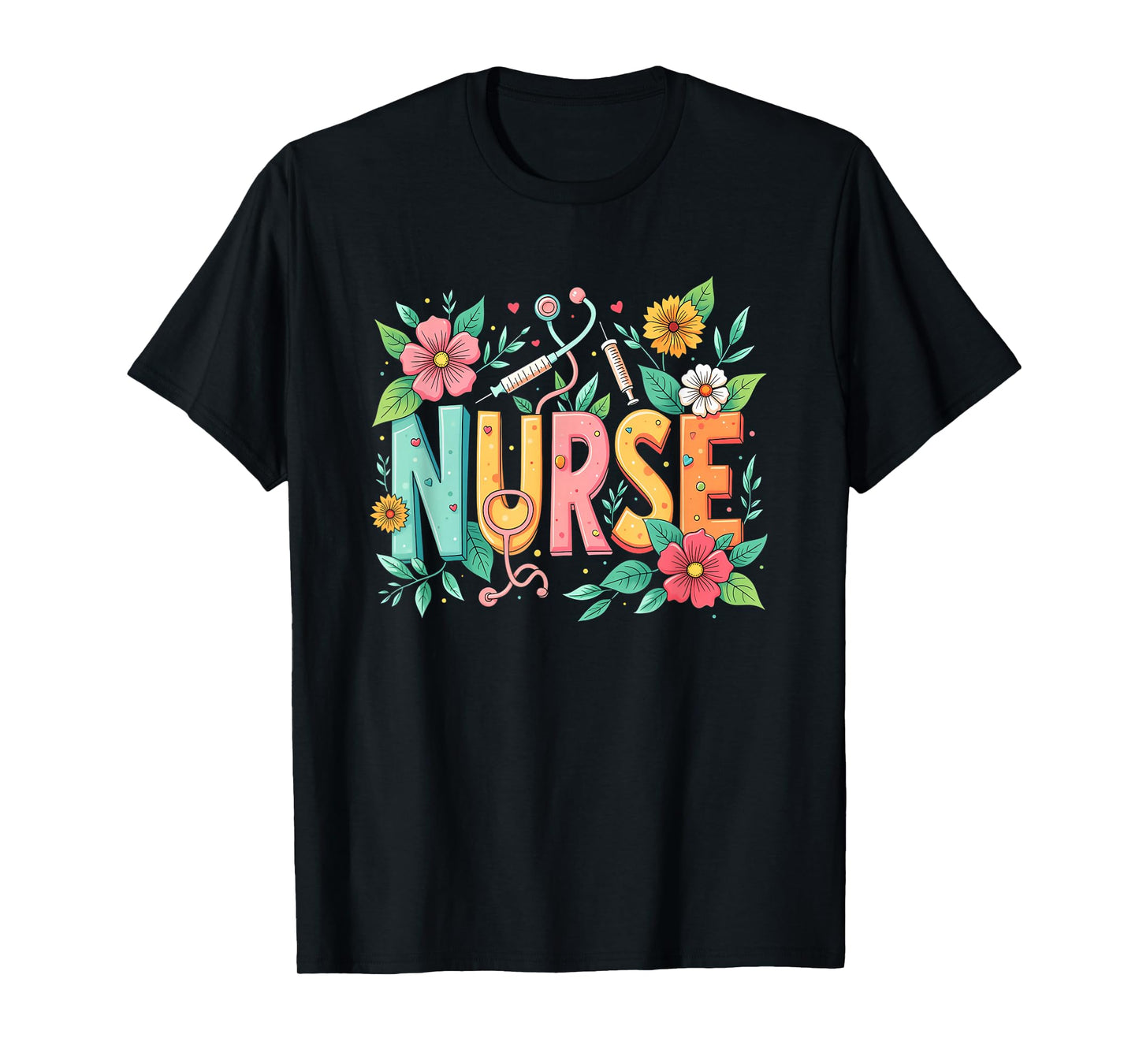 Cute Retro Groovy Nurse Flower Nursing 0CT9JL T-Shirt