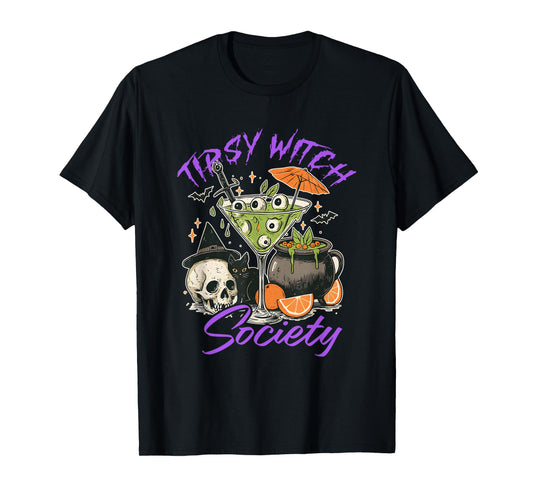 Tipsy Witch Society, Halloween Vibe T-Shirt