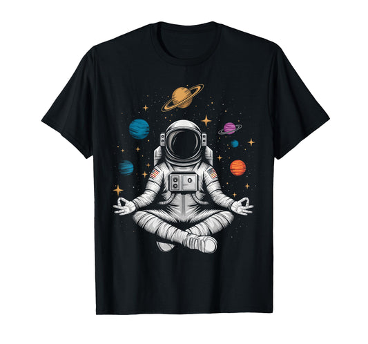Yoga Astronaut Meditation Space T-Shirt