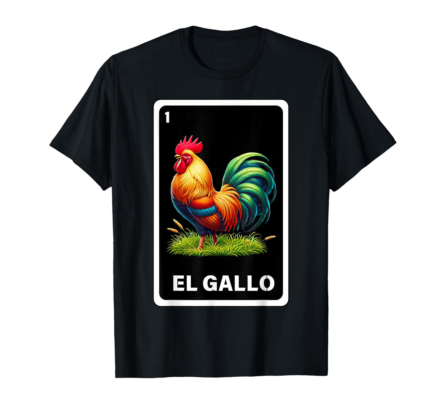 El Gallo Mexican Lottery Bingo Game Traditional Rooster Card T-Shirt