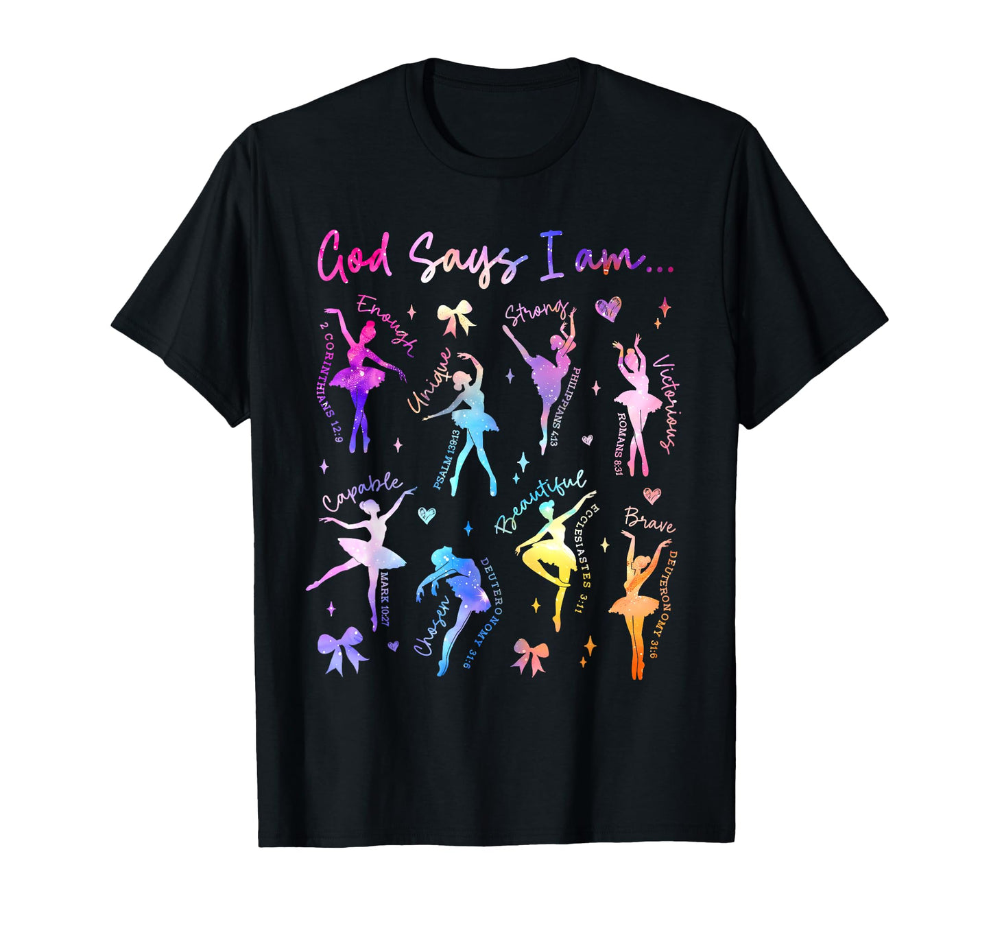 Christian God Says I Am Tie Dye Christian Girl Ballet Dancer T-Shirt