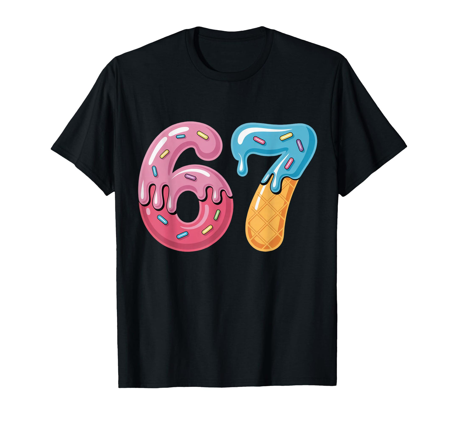 Ice Cream Drip Six Seven Sports Cool Meme 67 Funny Number T-Shirt