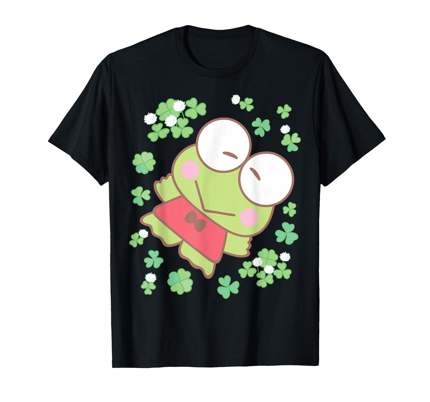 Hello Kitty St. Patrick's Day Keroppi Surrounded by Clovers T-Shirt