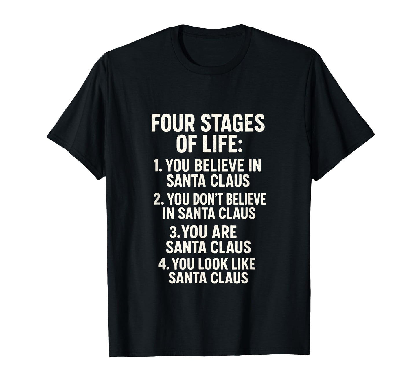 Four Stages of Life - Funny Dad Santa Humor T-Shirt