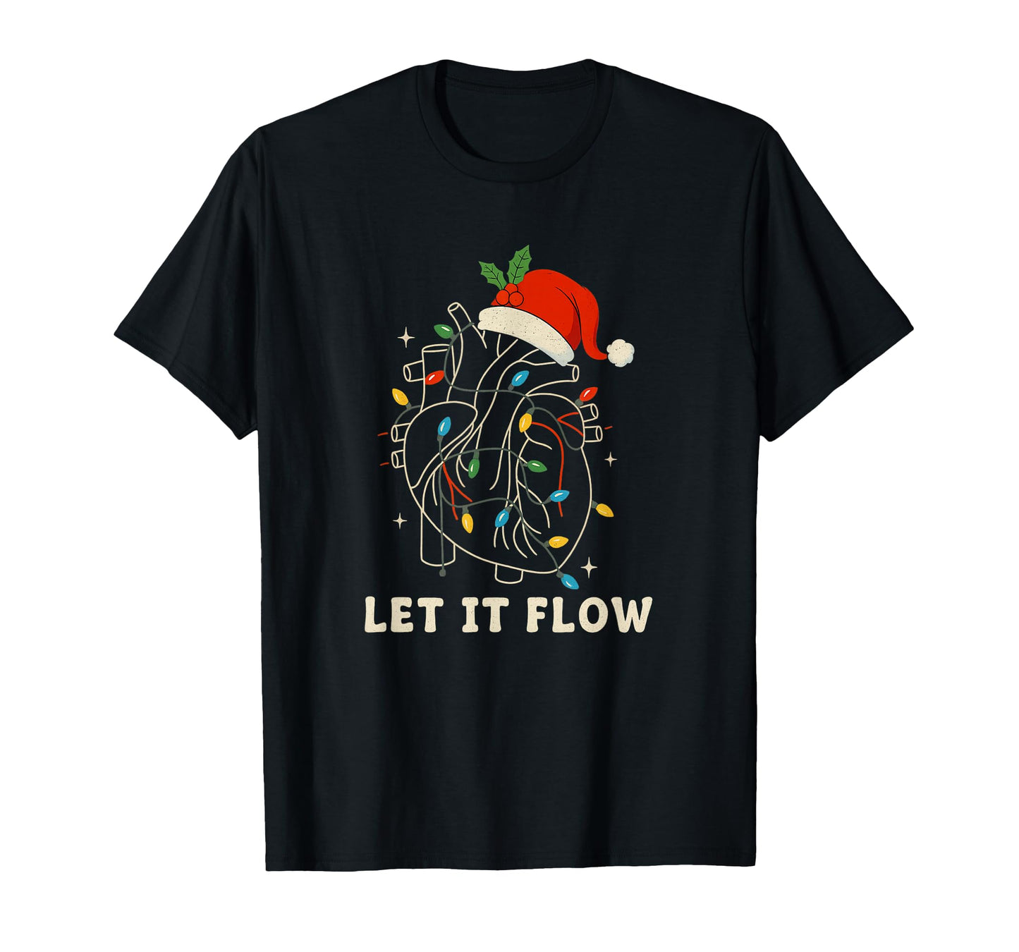 Let It Flow Funny Anatomical Heart Christmas, Medical T-Shirt