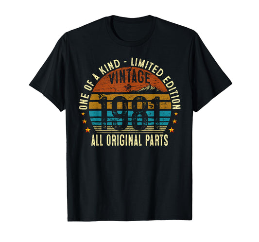 Vintage 1981 44 Years Old Men Women 44th Birthday Gifts T-Shirt