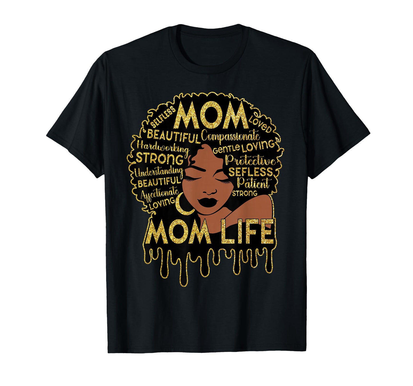 Black Women African American Black Mom Life Mother's Day T-Shirt
