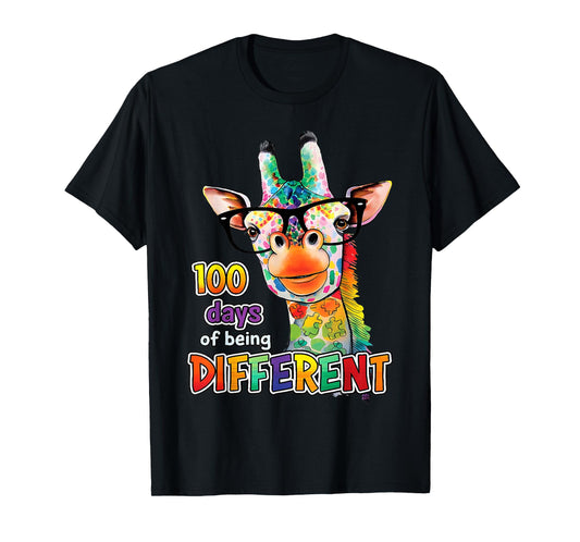 100 Days of Being Different Autism Acceptance Kids Teachers T-Shirt