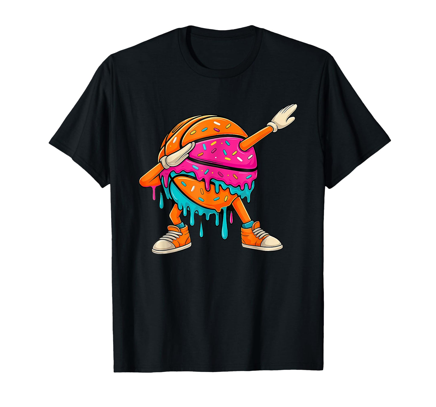 Dabbing Respect The Drip Basketball Boys Girls Cream Drip T-Shirt