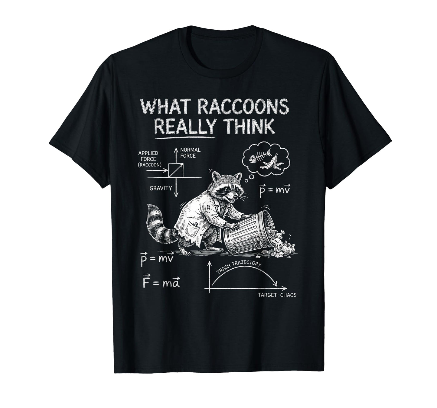 Vintage Raccoon Science Physics What Raccoons Really Think T-Shirt