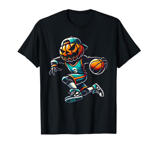 Jack O Lantern Basketball Sport Team Pumpkin Funny Halloween T-Shirt