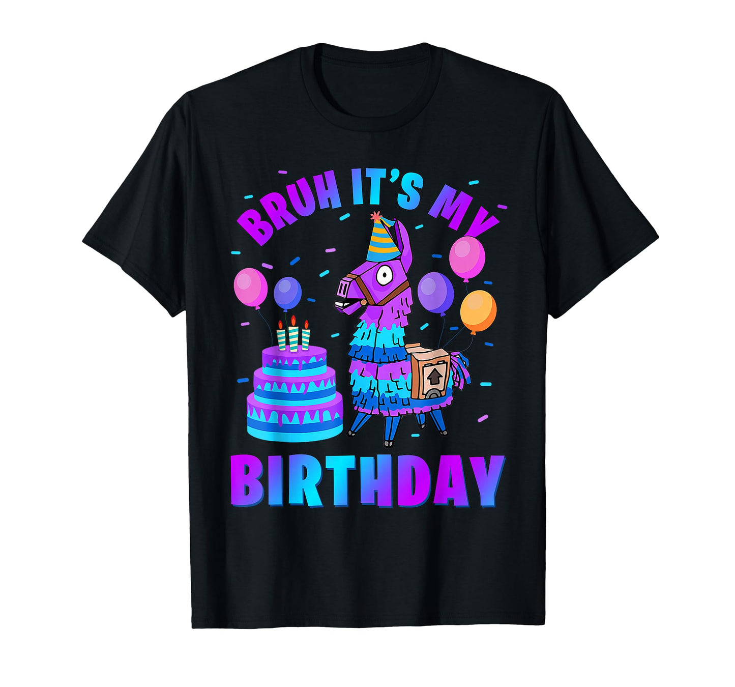 Bruh Its My Birthday Llama Pinata Boy Girl Family Bday Party T-Shirt
