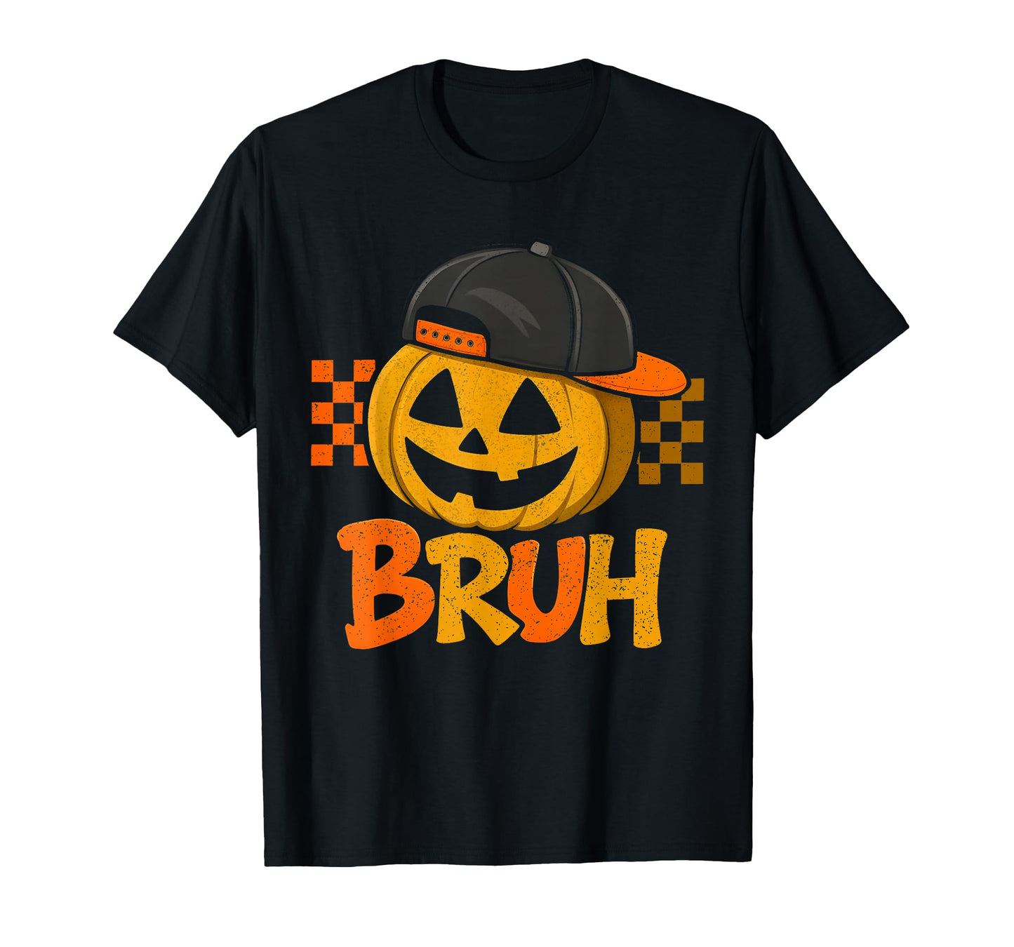Rocker Pumpkin Cap Skater Cool Halloween Baseball Men Boys T-Shirt