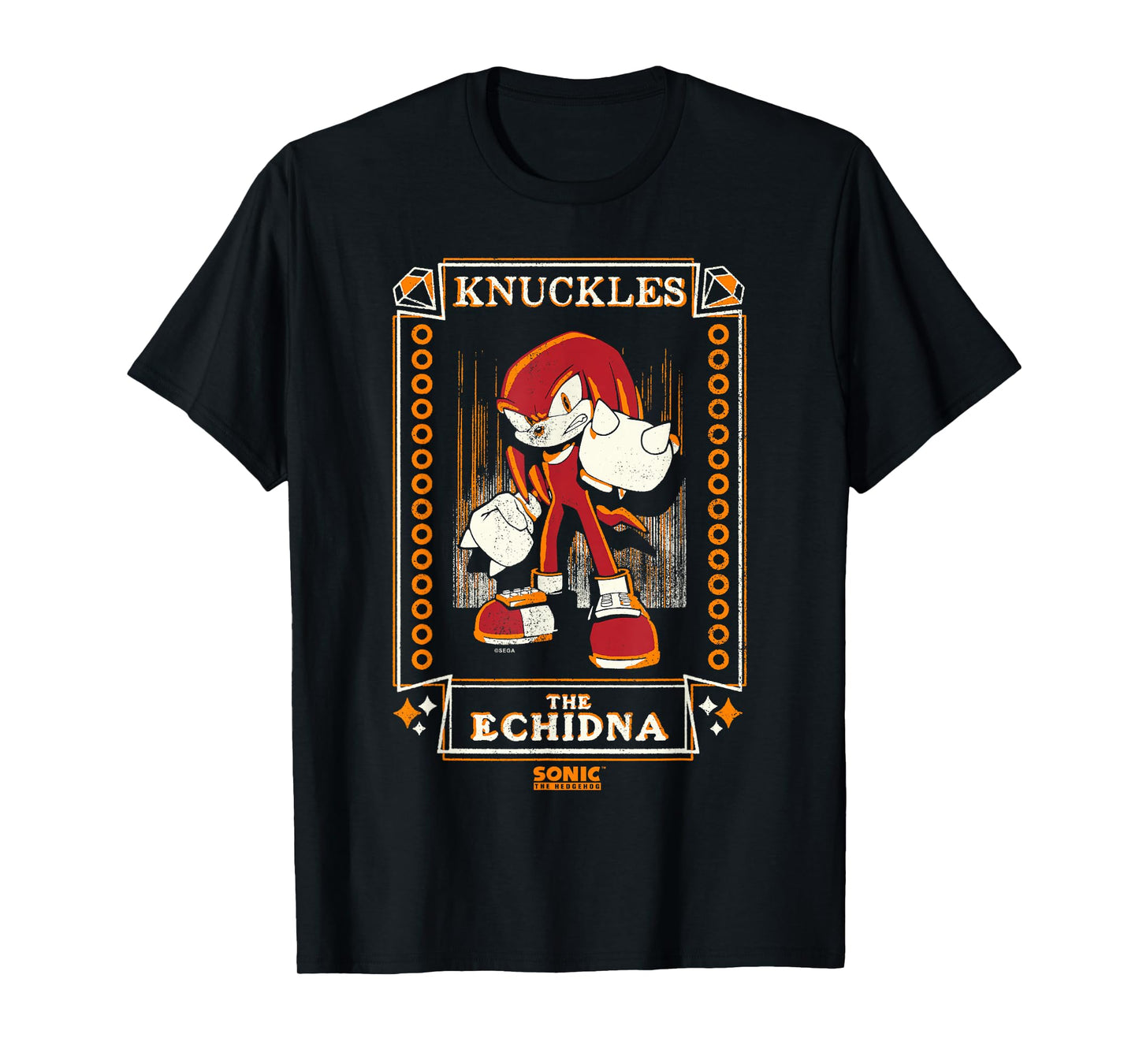Sonic The Hedgehog Knuckles The Echidna Distressed Tarot T-Shirt