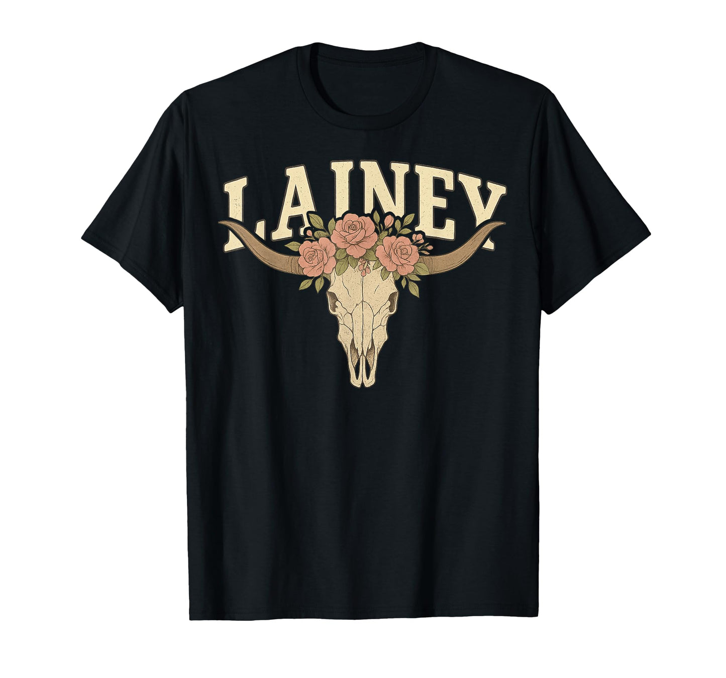 Lainey Name Bull Skull Apparel for Men Women Kid Boy Girl T-Shirt