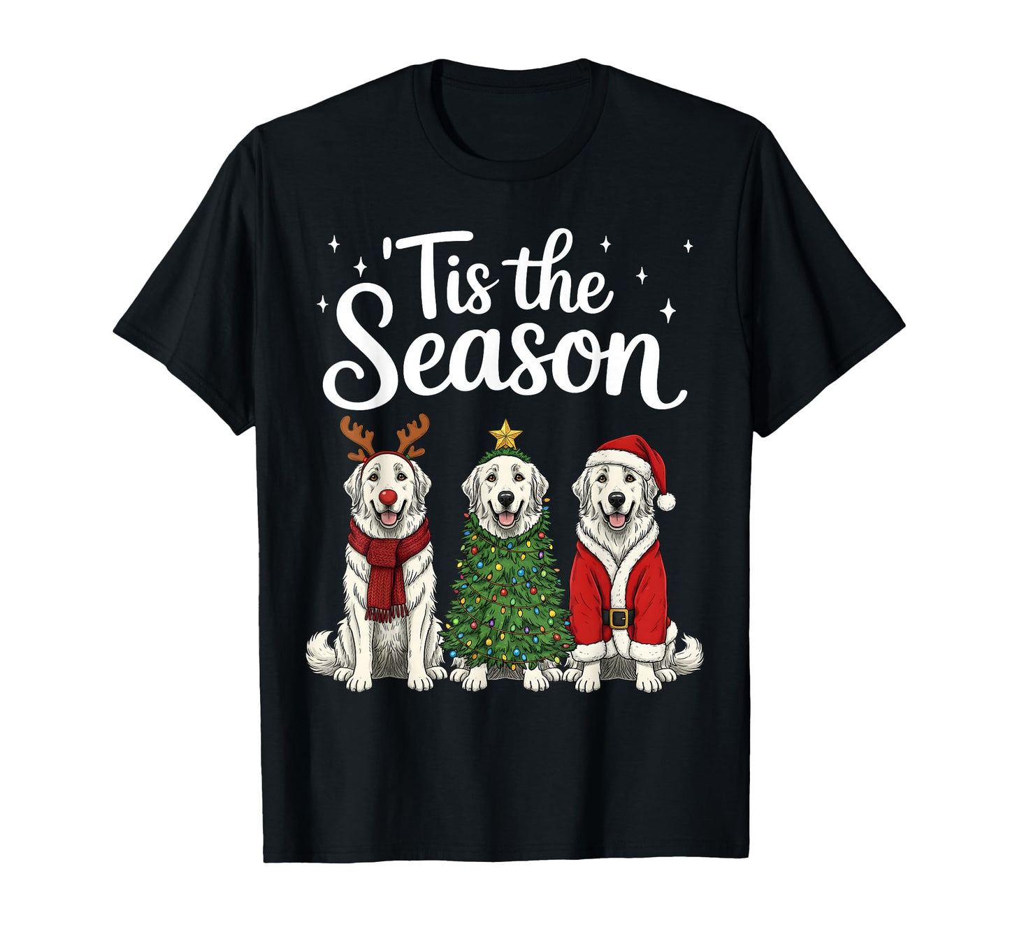 Tis The Season Great Pyrenees Christmas Santa Dog Lover T-Shirt