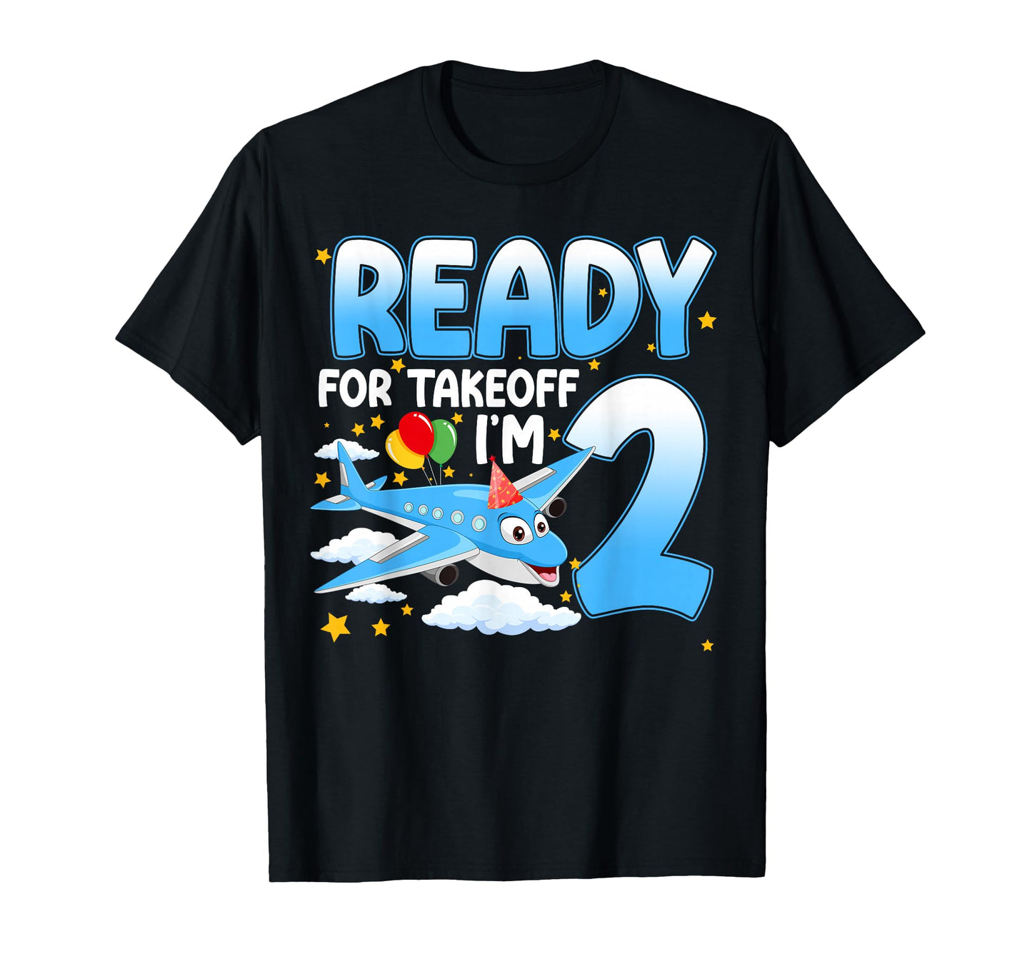 Ready for Takeoff I'm 2 Years Old 2nd Birthday Airplane T-Shirt
