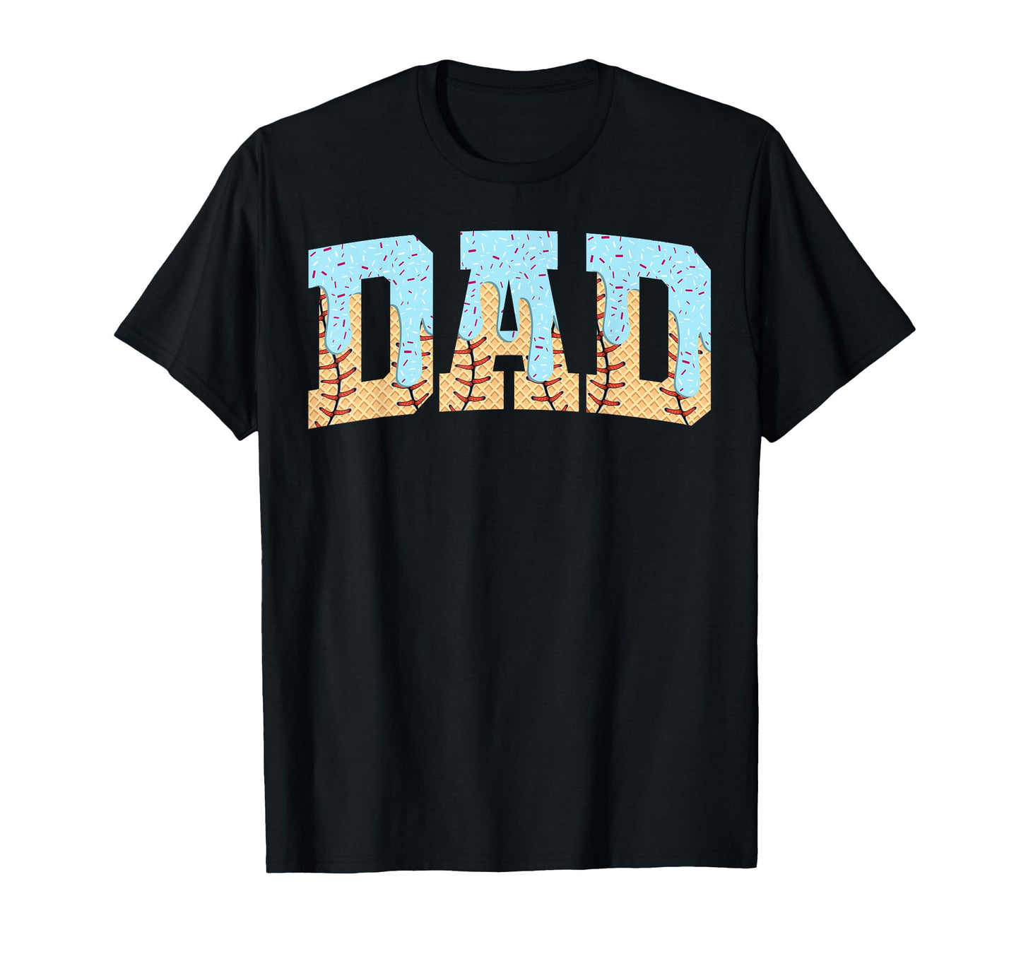 Baseball Dad Ice Cream Drip Fathers Day T-Shirt