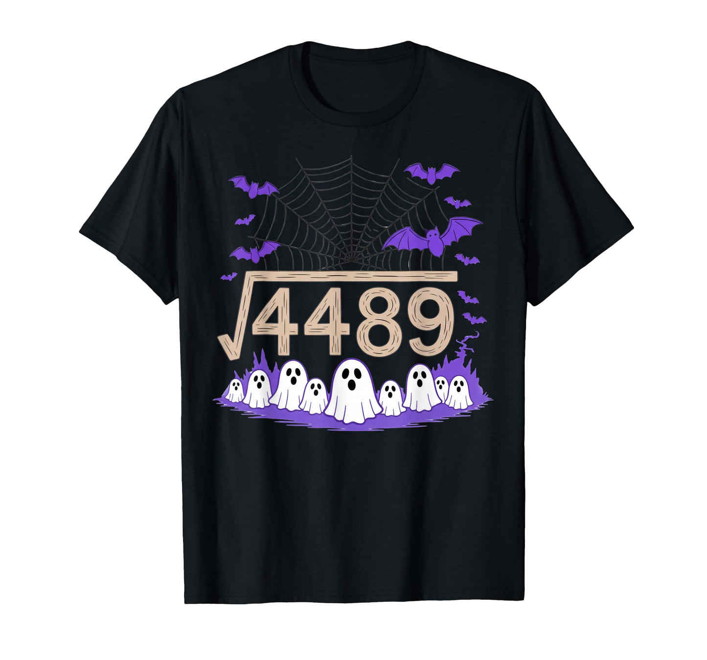 Funny 67 Meme Math Teacher 6 7 Halloween Square Root 4489 T-Shirt