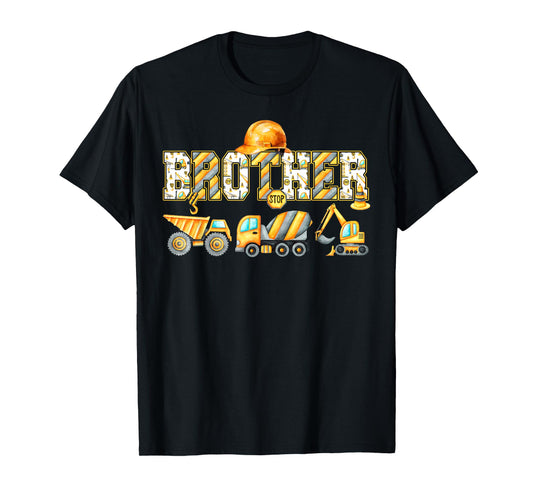 Funny Brother Construction Excavator Kids Matching Family T-Shirt