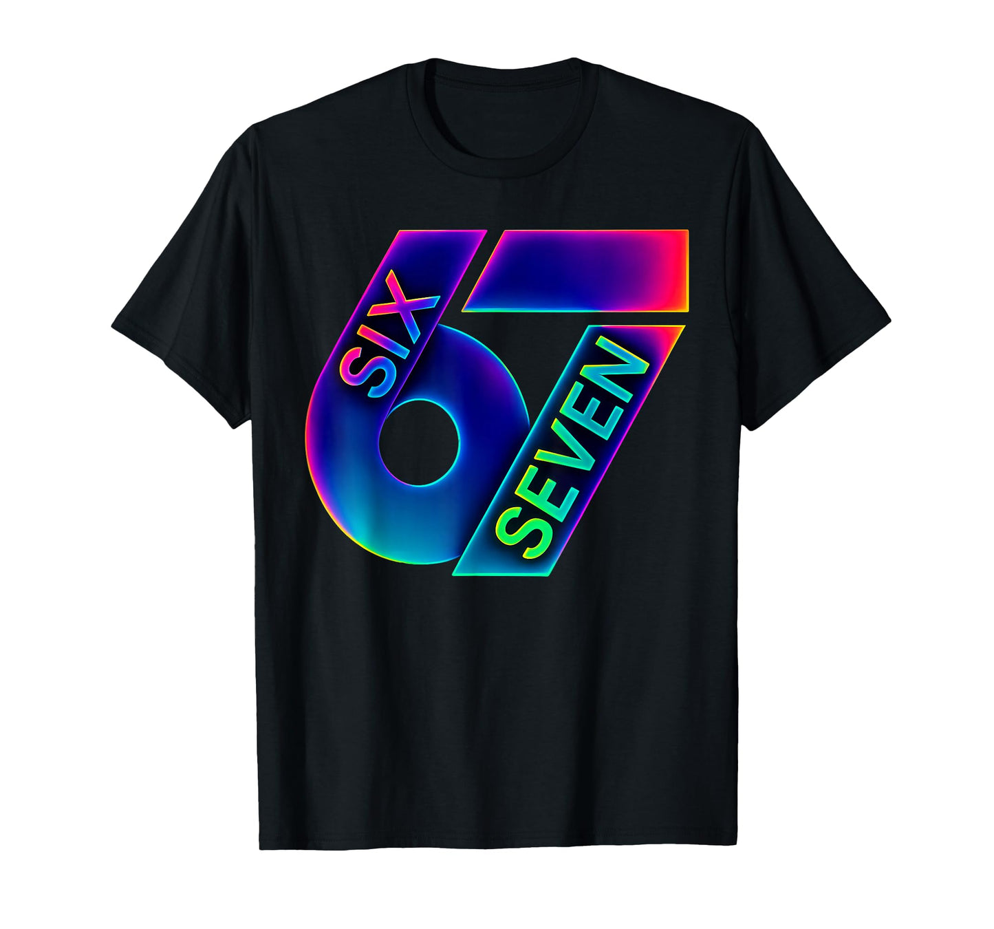 Fun Six Seven 6 7 Meme Colorful Design T-Shirt