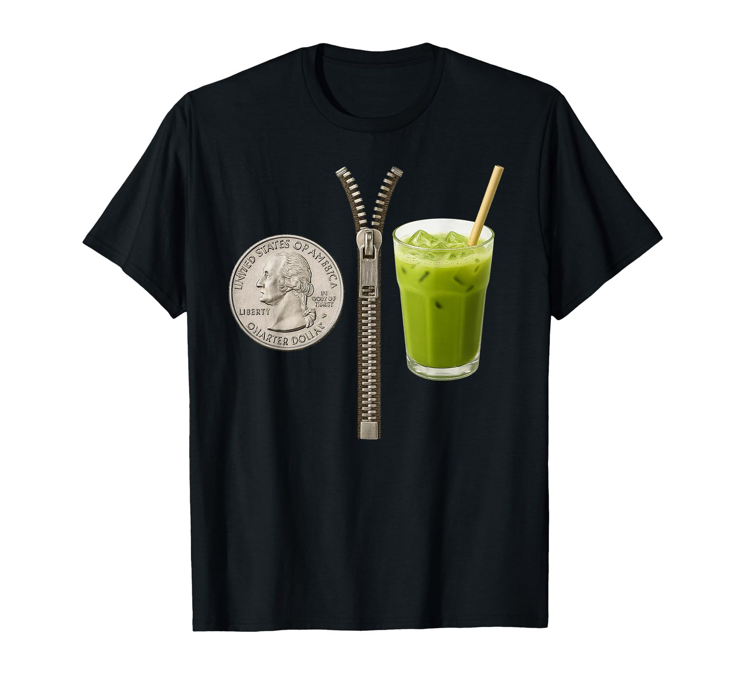 Quarter Zips and Matcha Funny Meme Saying Design T-Shirt