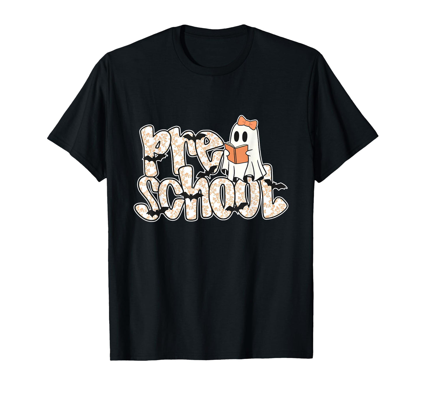 Preschool Teacher Halloween Ghost Teacher Reading Book Women T-Shirt