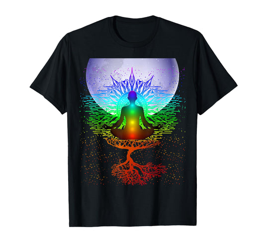 Chakra Meditation Moon Tree of Life T-Shirt