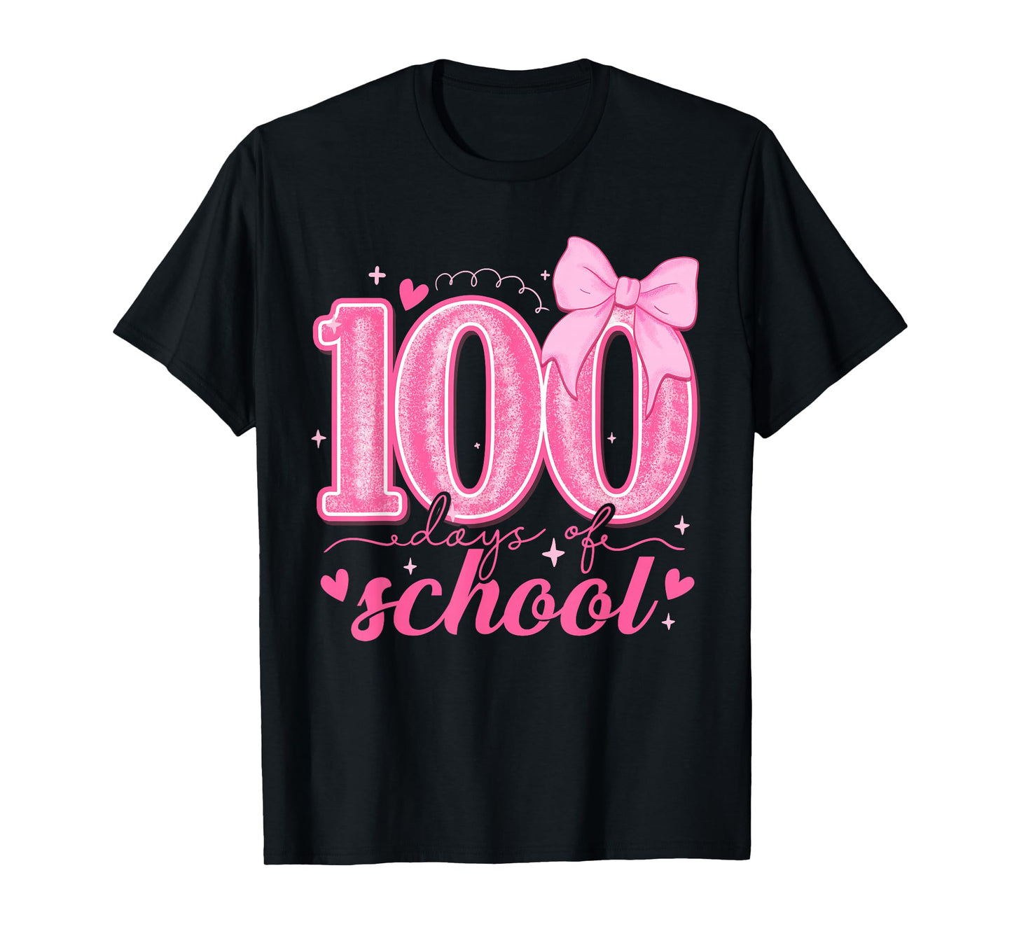 100 Days of School Bow 100th Day of School Teachers Girls T-Shirt