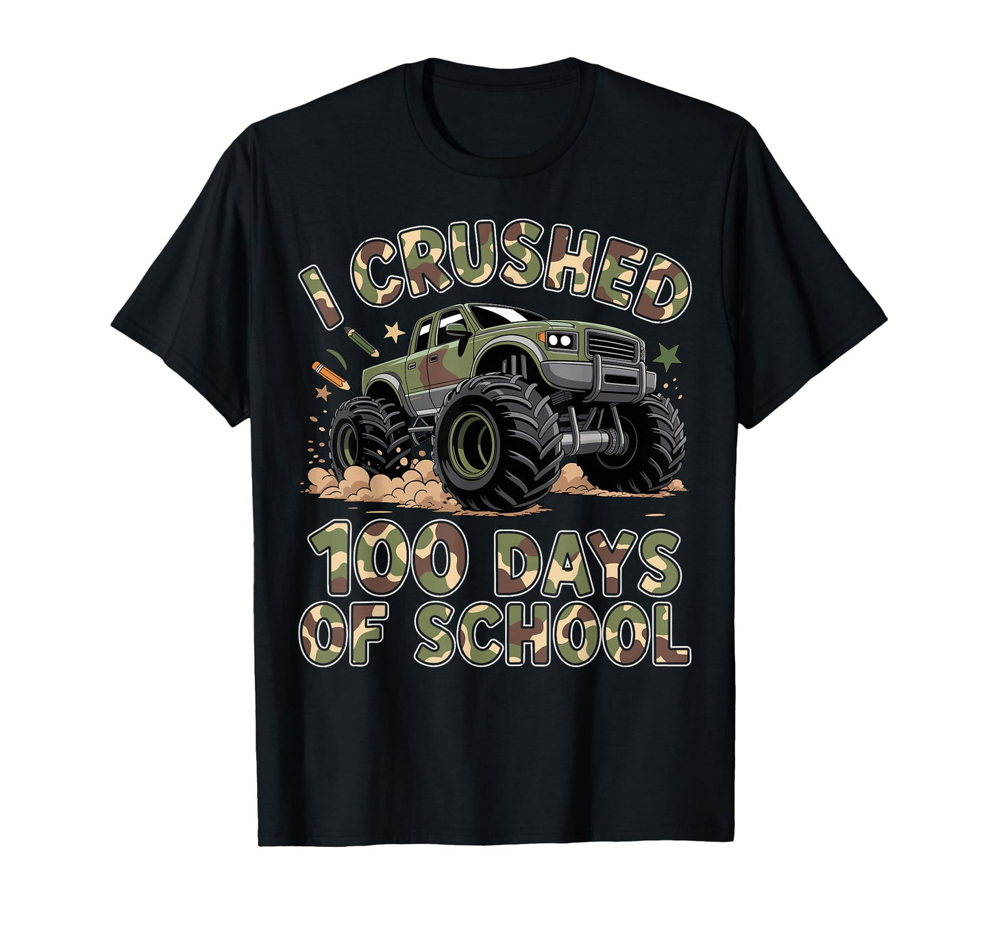 100 Days of School Monster Truck 100th Day of School Boys T-Shirt