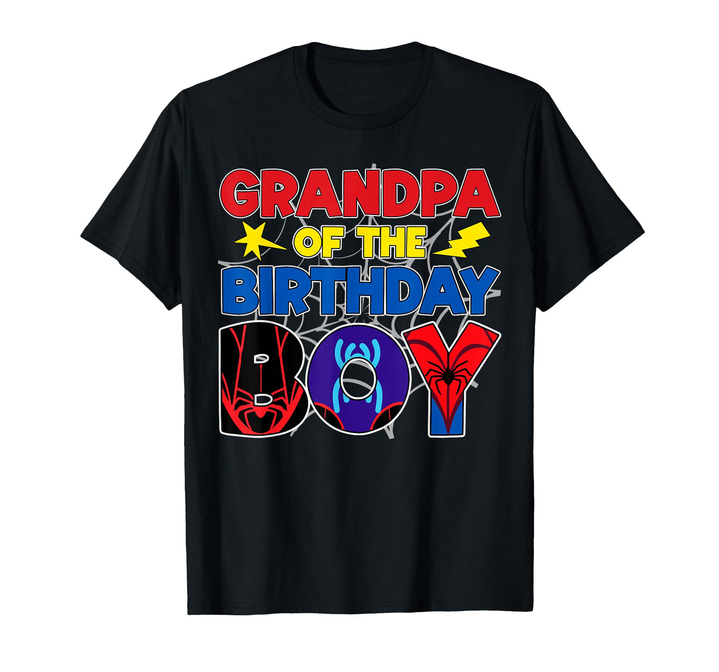 Grandpa Of The Birthday Boy Matching Spider Family Birthday T-Shirt