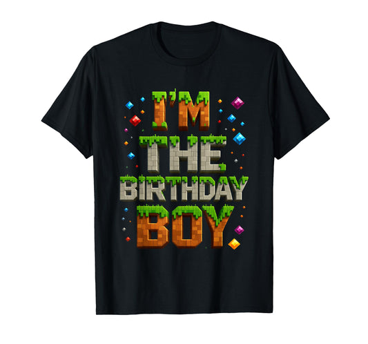 Video Gamer Pixel Number I'm The Birthday Boy Bday Party T-Shirt