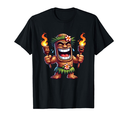 Mens Tiki Shirt Man Hawaiian Summer Tropical Luau Party Kids T-Shirt