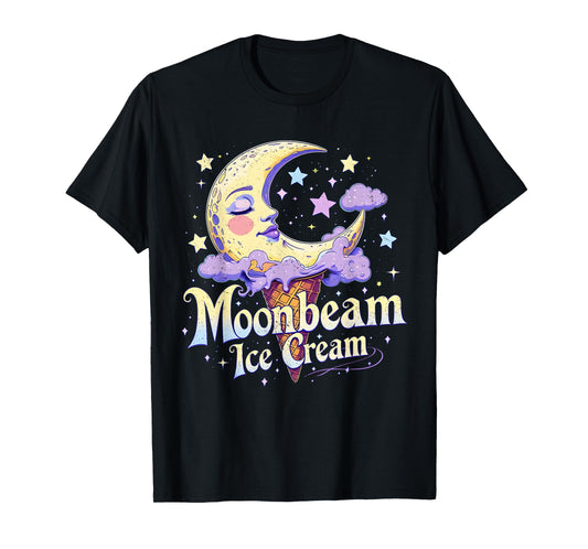 Moonbeam Ice Cream Cute Celestial Dessert Art T-Shirt