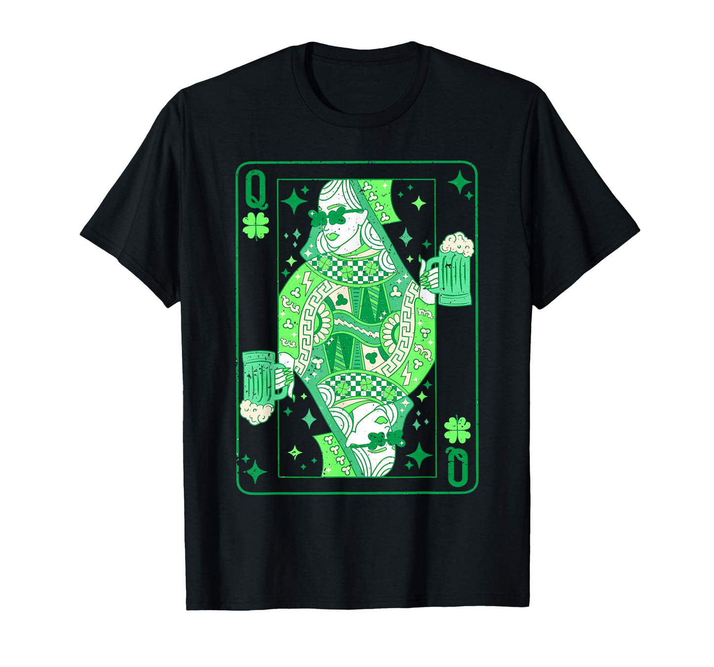 Shamrock Queen Playing Card St Patricks Day Shamrock Irish T-Shirt