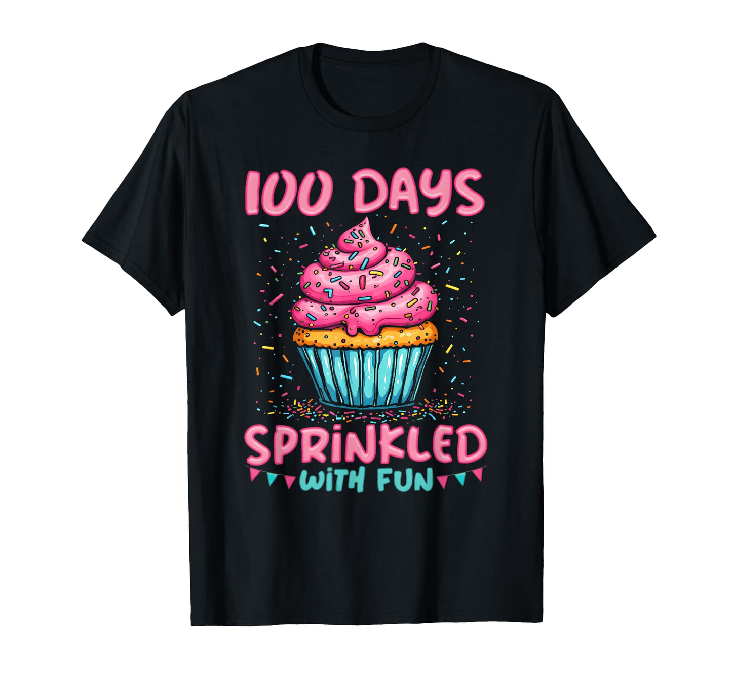 100 Days Sprinkled with Fun Cupcake 100th Day of School Girl T-Shirt