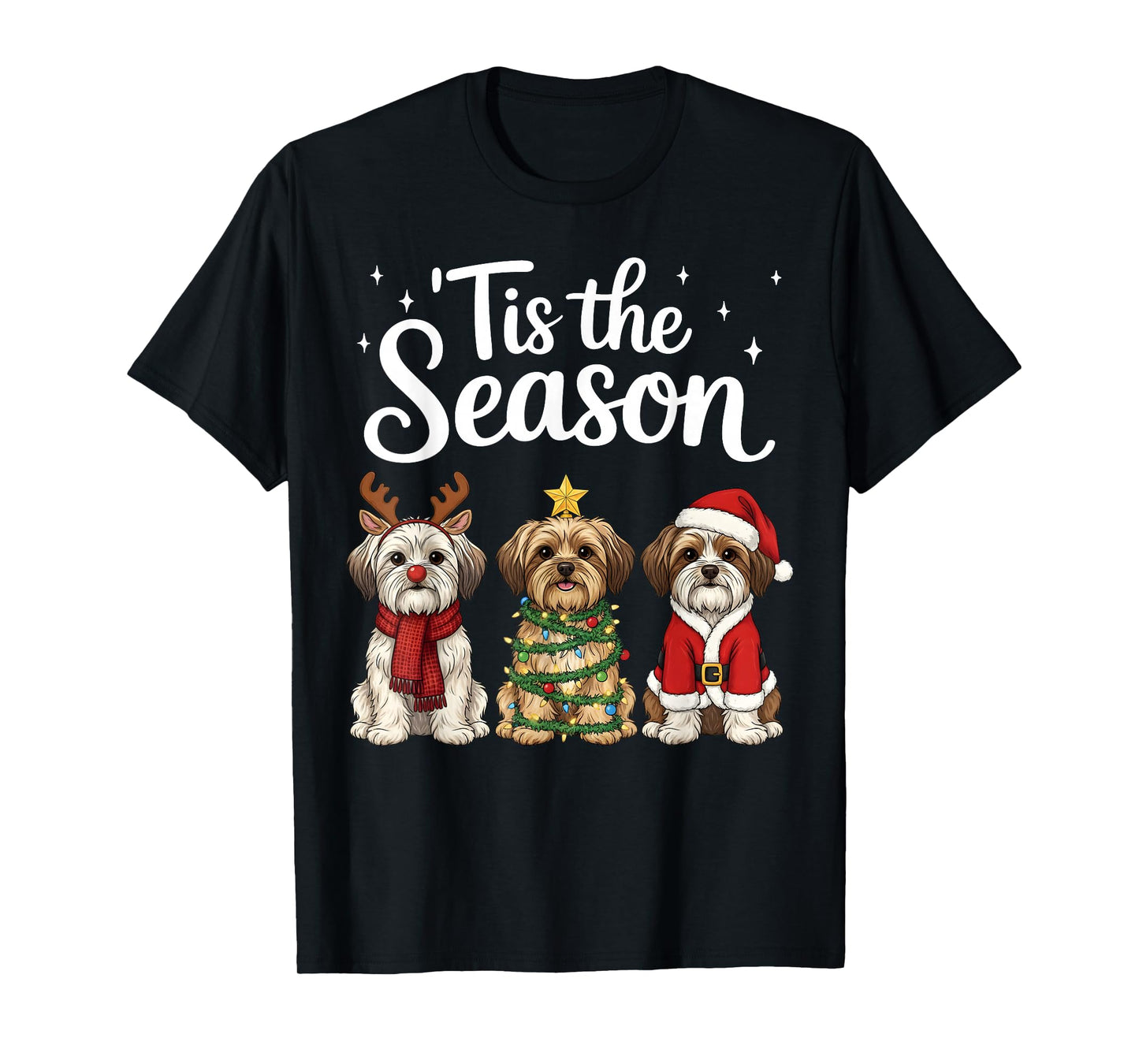 Tis The Season Morkie Christmas Santa Dog Lover T-Shirt