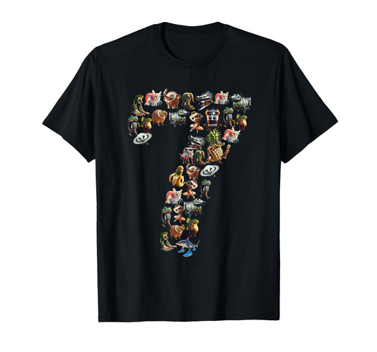 Happy 7th Birthday Boy Italian Brainrot Meme Party Funny T-Shirt