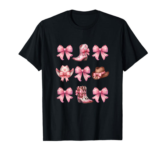 Coquette Pink Bow Cowgirl Boots and Hats T-Shirt