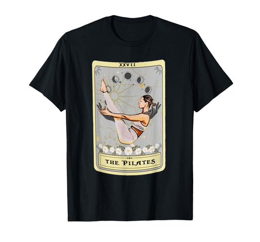 The Pilates Tarot Card Women's Unisex-Kids Vintage Black Cartoon T-Shirt