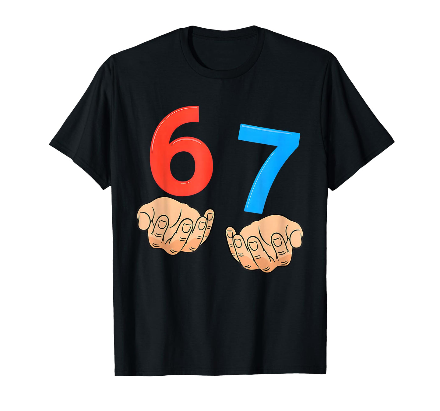 Six Seven 67 6 7 Kids 67 n Boys 6-7 Meme Hands Funny T-Shirt