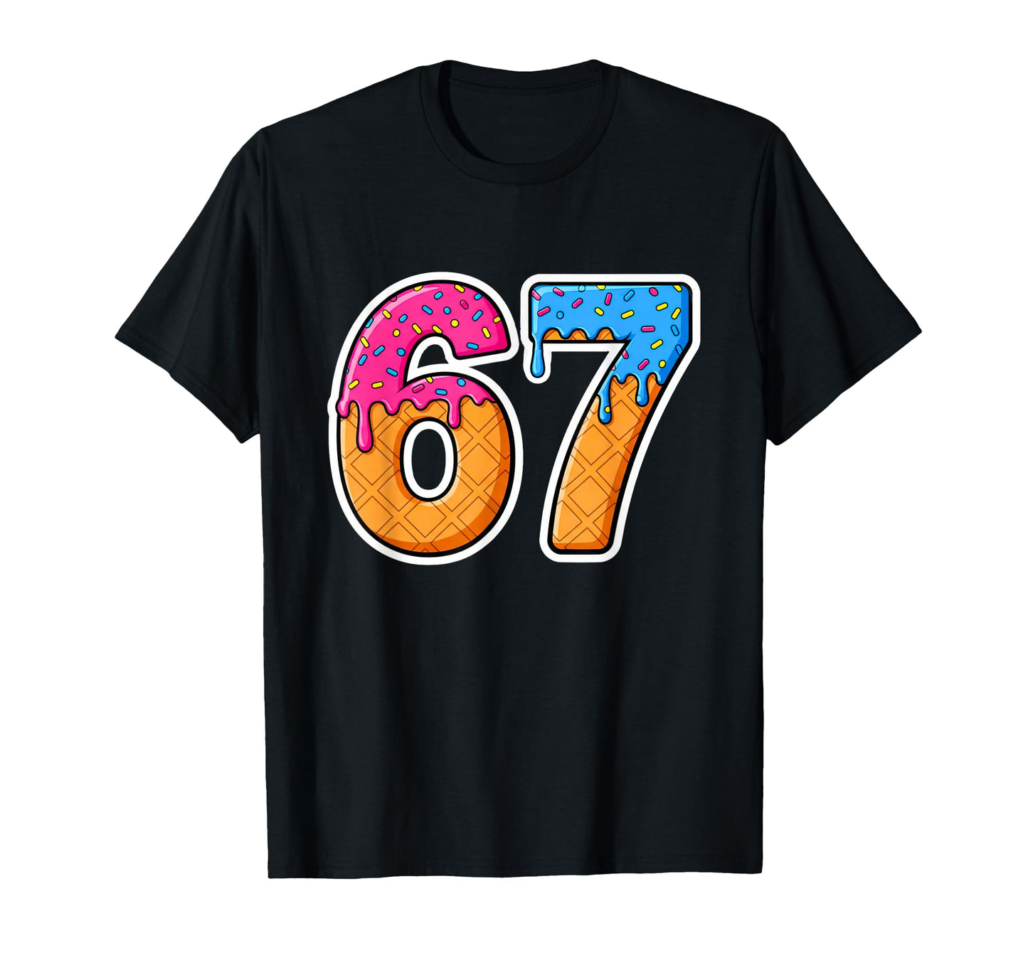 Six Seven Ice Cream Drip Gen Alpha Slang 6 7 Trending Meme T-Shirt
