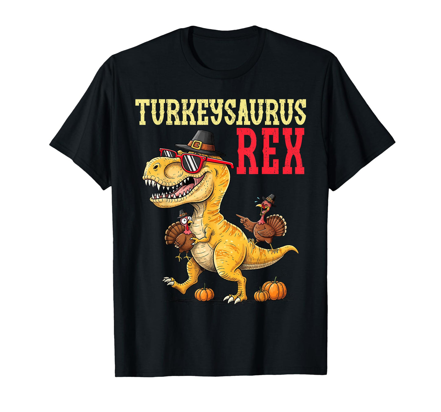 Turkeysaurus Rex Turkey Dino Kids Thanksgiving Toddler Boys T-Shirt