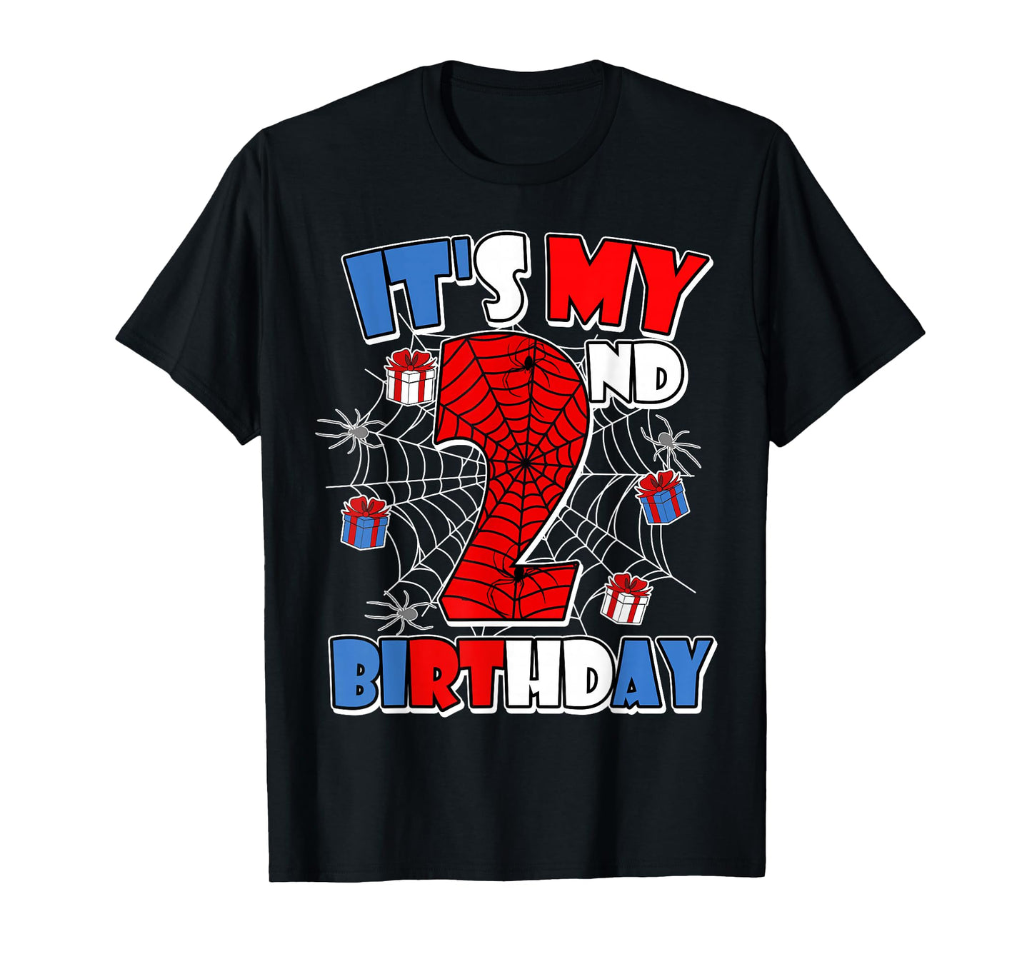 It's My 2nd Birthday Spider Theme Party Boy Birthday T-Shirt