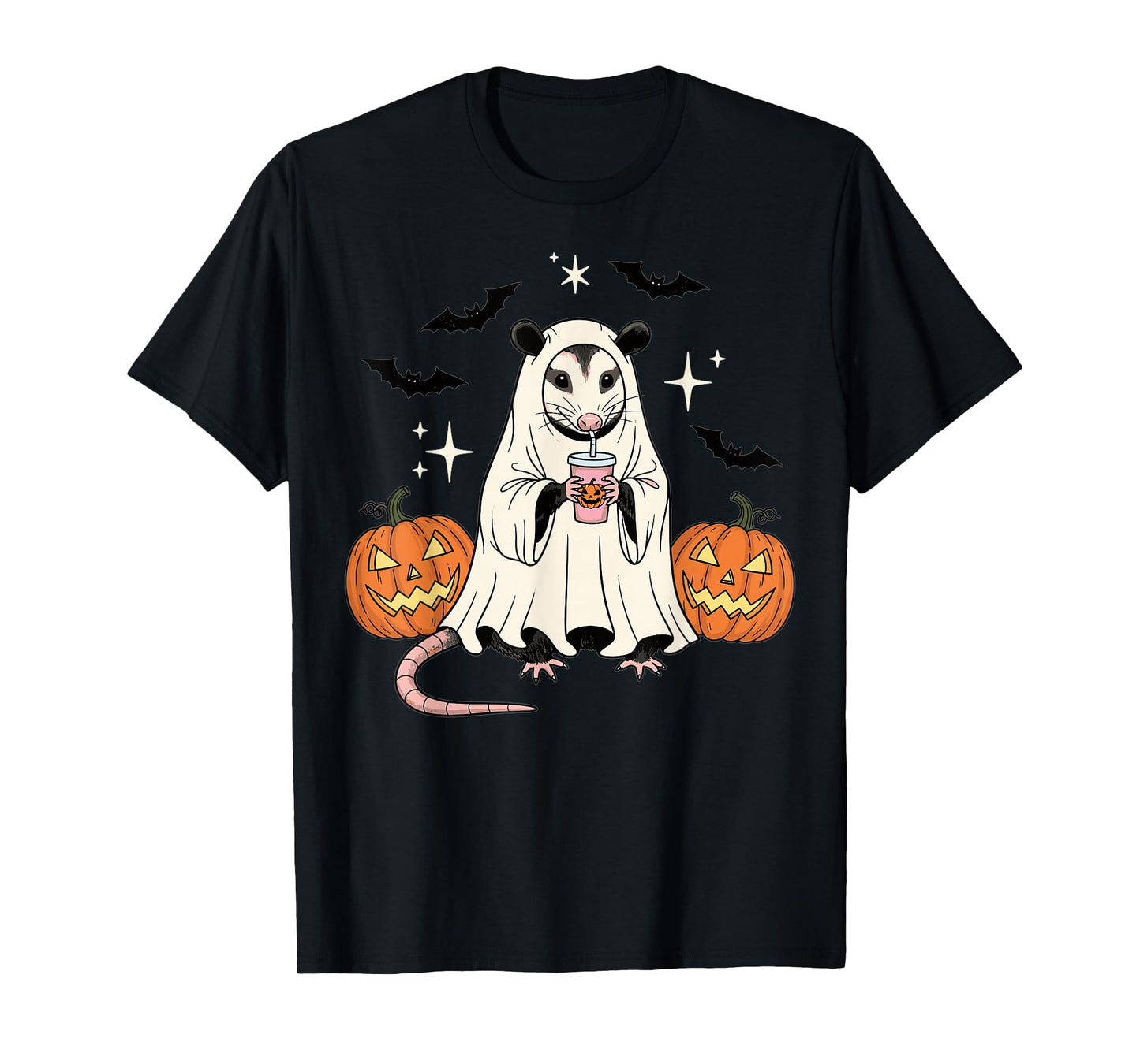 Spooky Possum Ghost Pumpkin Halloween Funny Cute T-Shirt