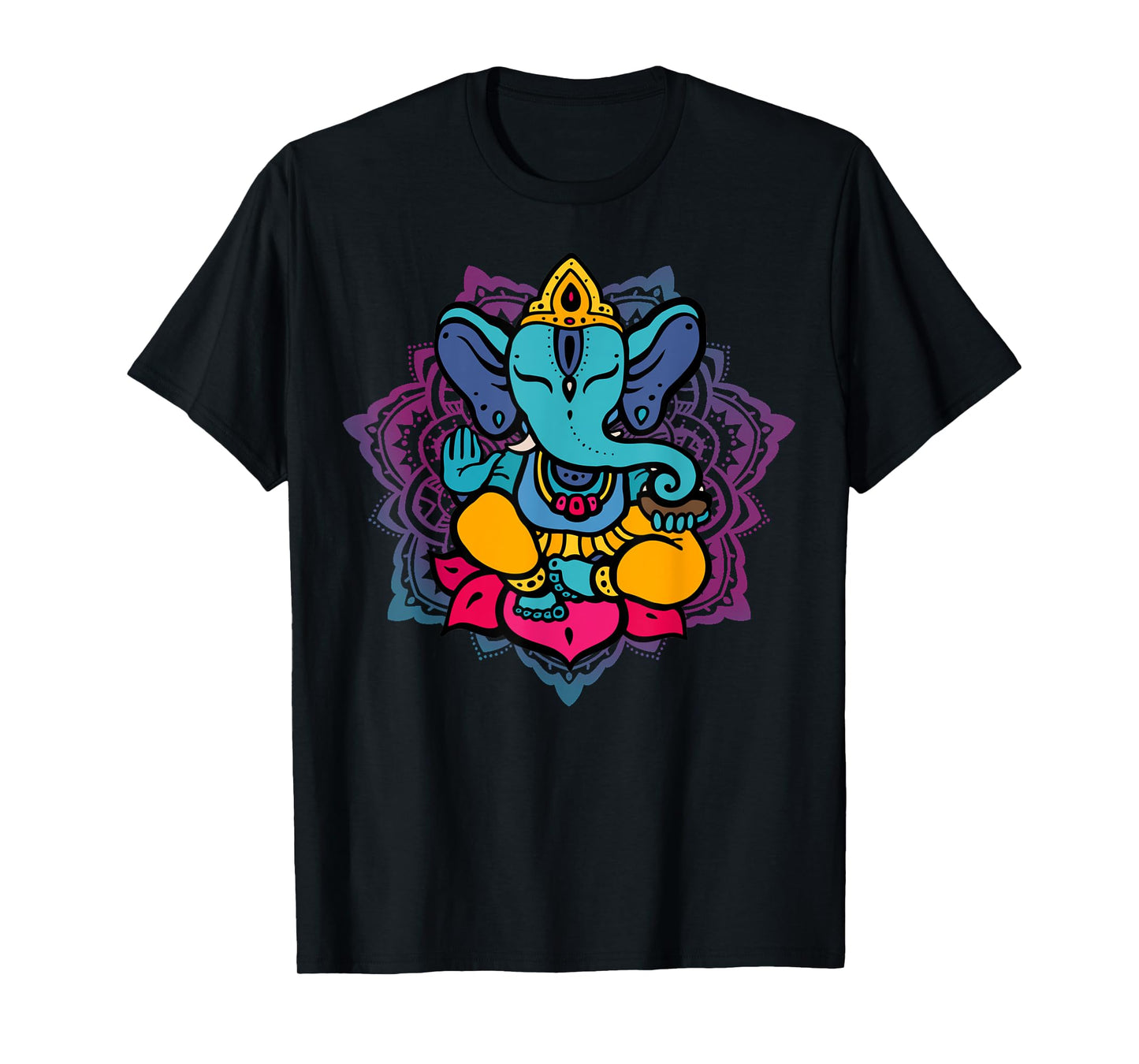Beautiful Ganesha in Yoga Lotus Meditation Mandala T-Shirt T-Shirt