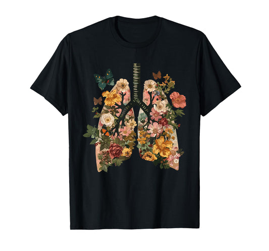 Lungs Made of Flowers - Blossoming Respiratory Beauty T-Shirt
